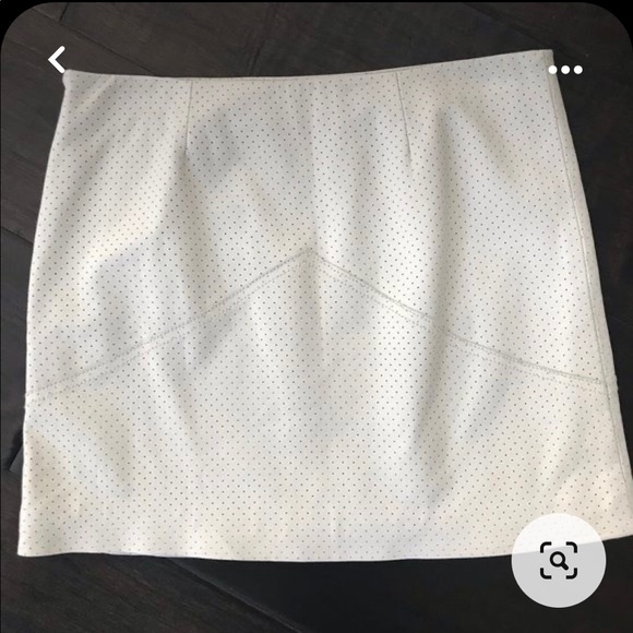 Townsen 100% real leather mini skirt - soft white - Picture 2 of 6